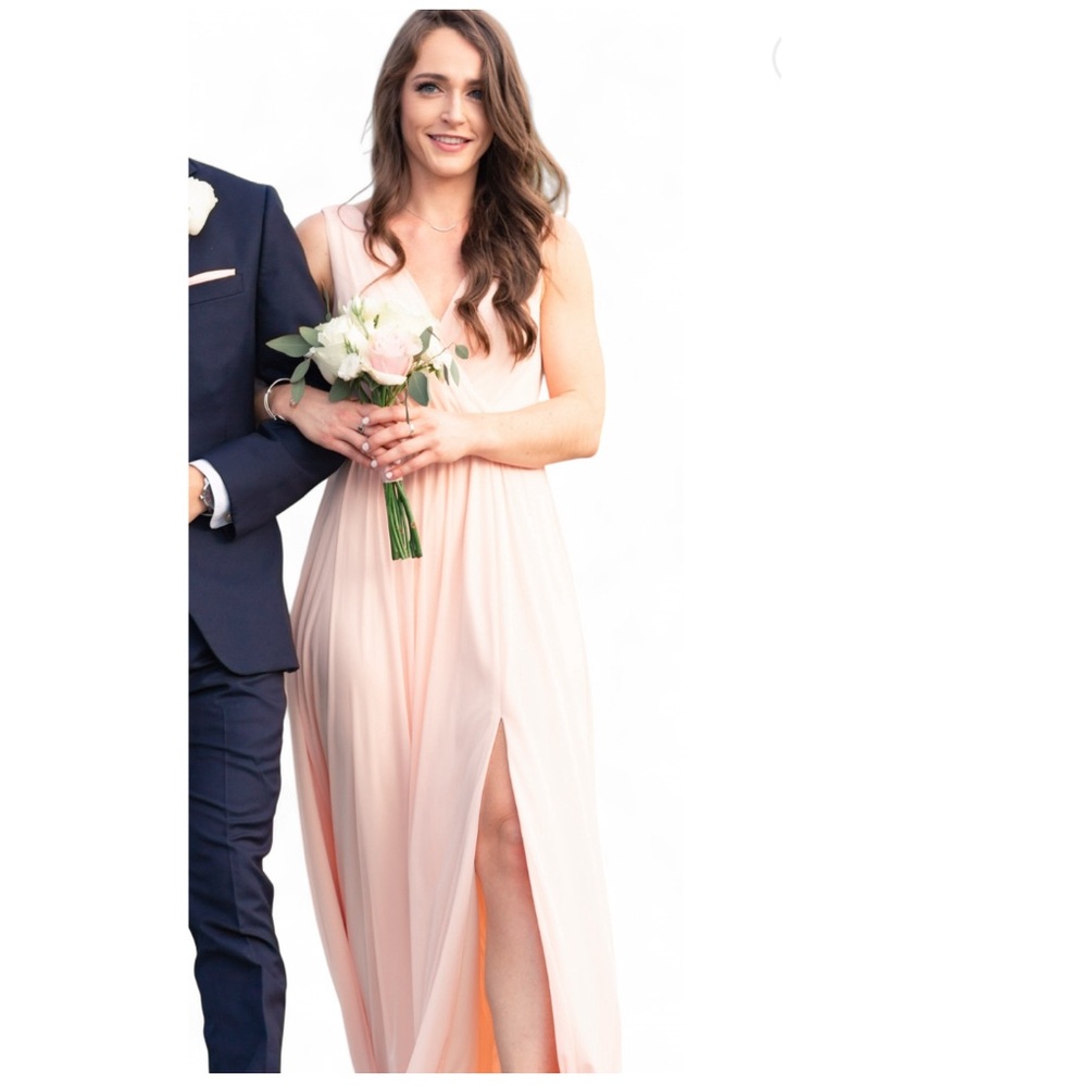 Azazie TANICIA - Pearl Pink Dress with Slit Bridesmaid